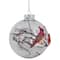 Red Cardinals Snowy Winter Scene Glass Ball Ornament